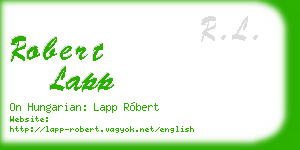 robert lapp business card